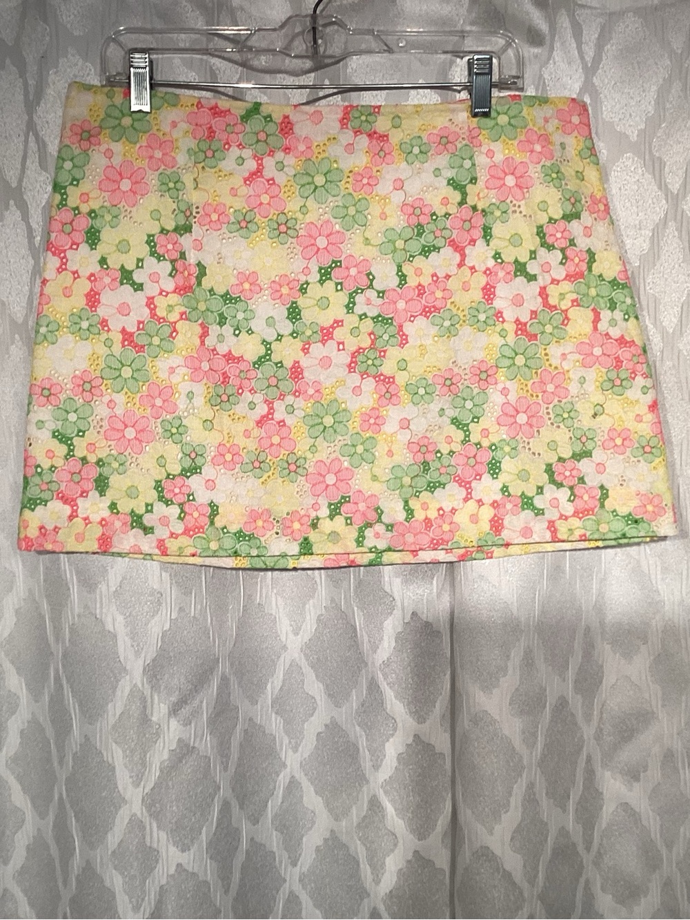 Lilly Pulitzer Pink & Green Floral Mini Skirt
